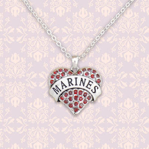 Marines Heart Necklace-Military Republic