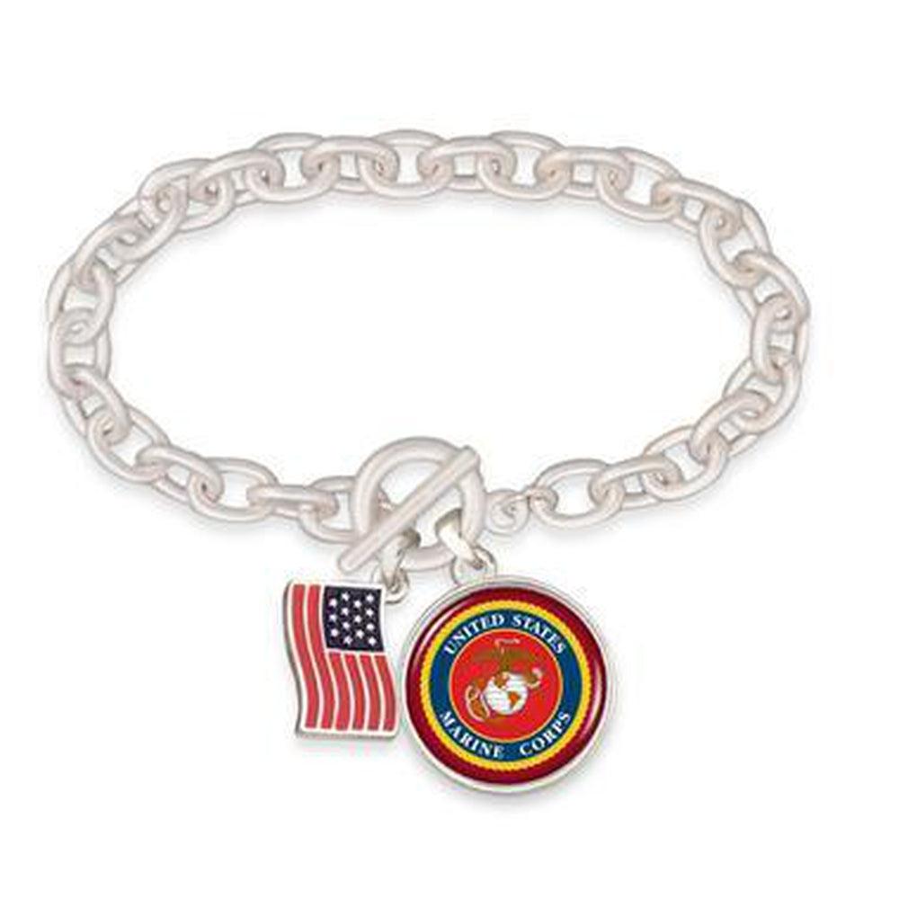 Marines Toggle Bracelet With American Flag-Military Republic