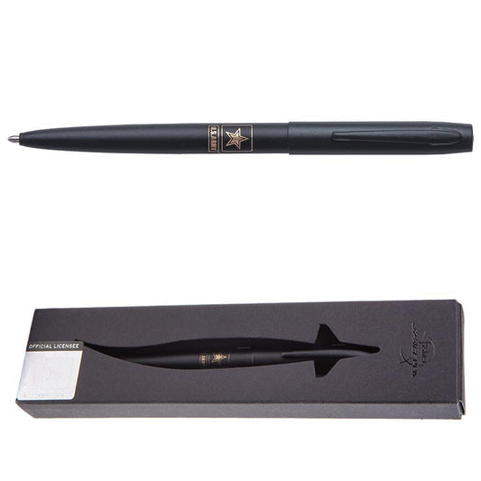 Matte Black Cap-o-Matic Space Pen with Laser Engraved Army Star Insignia - Military Republic