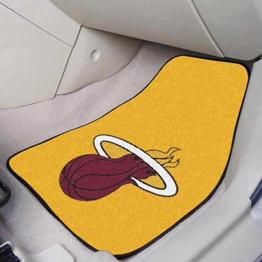 Miami Heat 2Pk Carpet Car Mat Set - Yellow - Military Republic