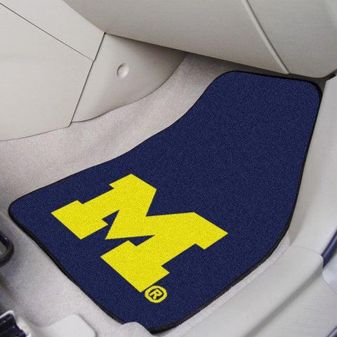 University of Michigan 2Pk Carpet Car Mat Set - Military Republic