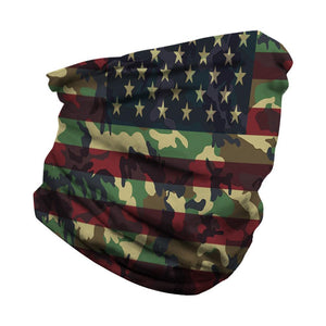 Multi-color Camo USA Flag Design Outdoors Motorcycle Face Mask Bandana Headwear - Military Republic