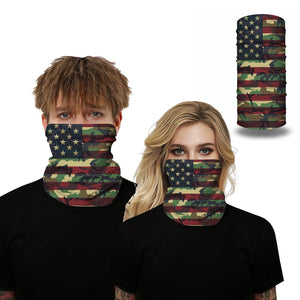 Multi-color Camo USA Flag Design Outdoors Motorcycle Face Mask Bandana Headwear - Military Republic