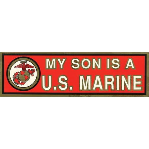 "My Son is a Marine"  11.5 x 3.25" Bumper Sticker - Military Republic