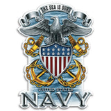 Navy Chrome Badge Decal-Military Republic