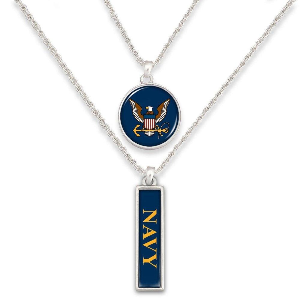 Navy Double Down Necklace-Military Republic