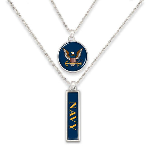 Navy Double Down Necklace-Military Republic