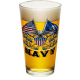 Navy Double Flag Pint Glasses-Military Republic