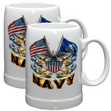 Navy Double Flag Stoneware Mug Set-Military Republic