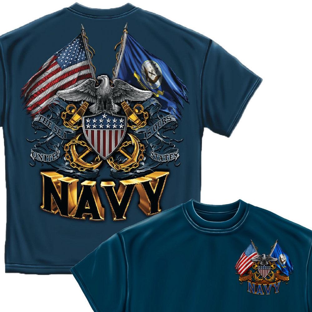 Navy Double Flag T-Shirt-Military Republic