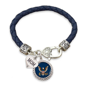 Navy Family Relationship Leather Bracelet-Military Republic