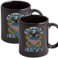 Navy Full Print Eagle Stoneware Mug Set - Black - Military Republic