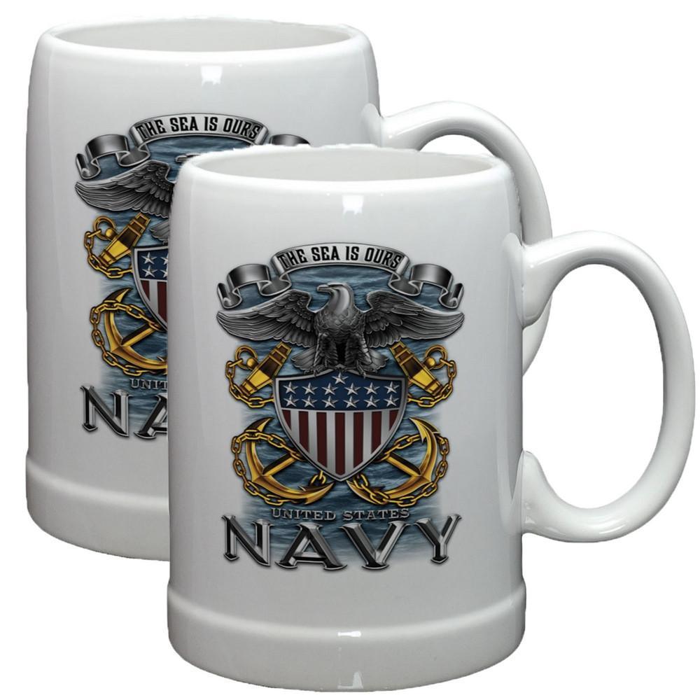 Navy The Sea Is Ours Stoneware Mug Set-Military Republic