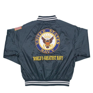 U.S. Navy Satin Jacket - Blue - Military Republic
