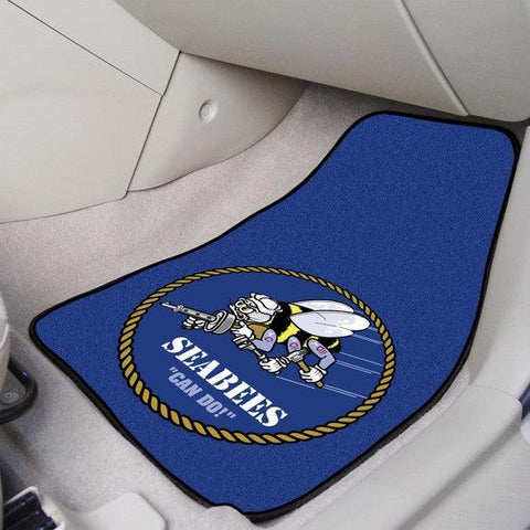 US Navy Seabees Carpet Car Mats - 2-pc Set - Military Republic