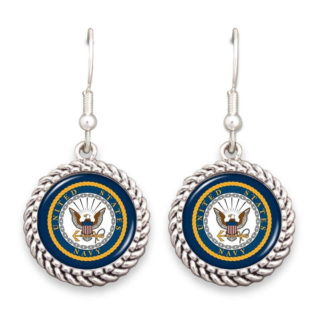 Navy Seal Rope Edge Earrings-Military Republic