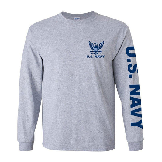 U.S. Navy Sport Long Sleeve Shirt - Grey - Military Republic