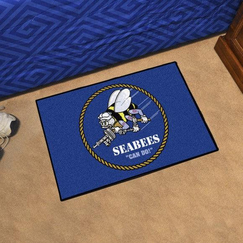 US Navy Seabees Star Floor Mat - Military Republic
