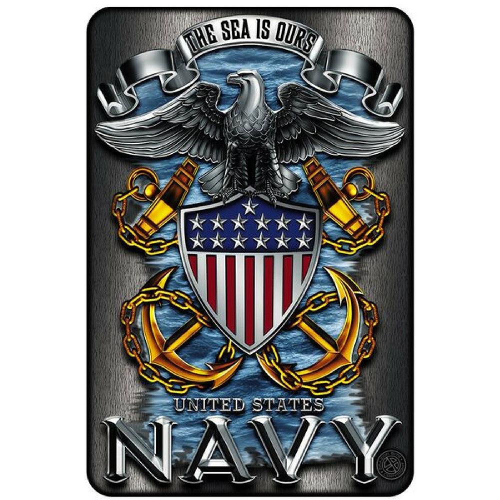 Navy - The Sea Is Ours Aluminum Sign-Military Republic