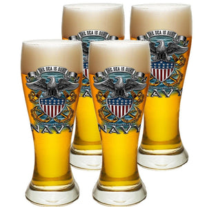 Navy The Sea Is Ours Pilsner Glasses Set-Military Republic