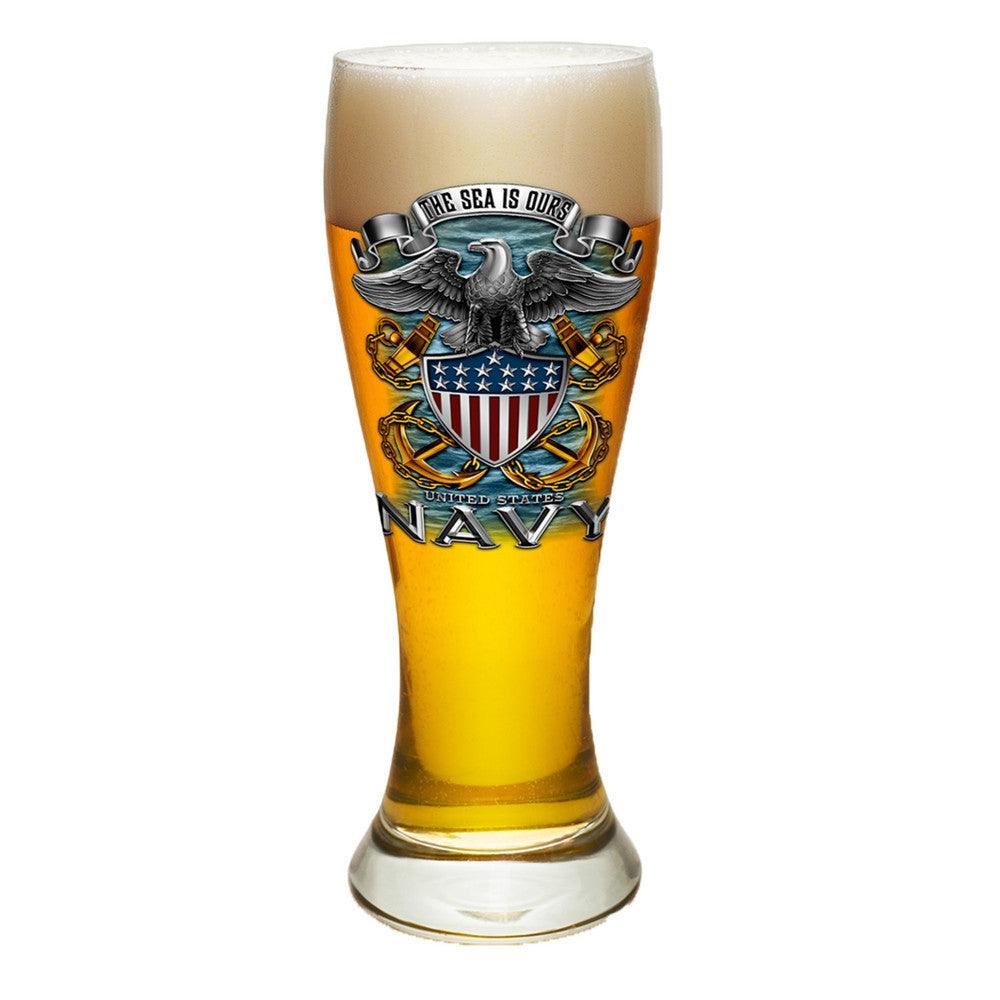 Navy The Sea Is Ours Pilsner Glasses Set-Military Republic