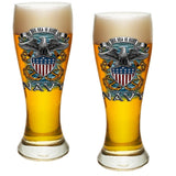Navy The Sea Is Ours Pilsner Glasses Set-Military Republic