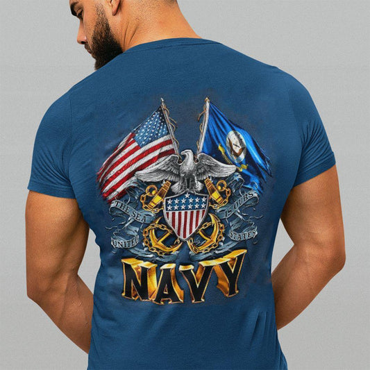 Navy Double Flag T-Shirt - Military Republic