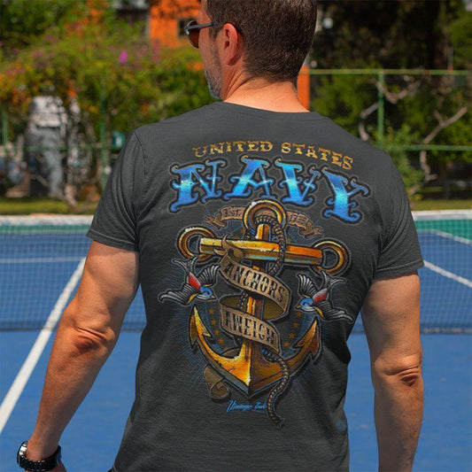 US NAVY Vintage Tattoo Classic Anchor United States Navy USN Premium T-Shirt - Military Republic
