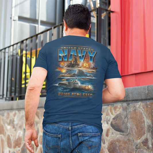 Navy Pride Runs Deep T-Shirt - Military Republic