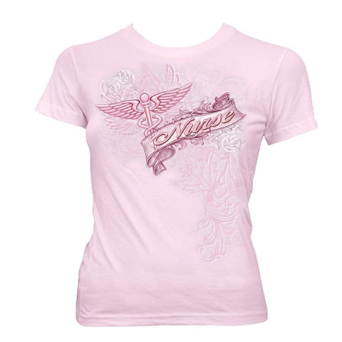 Nurse Pink Foil T-Shirt-Military Republic