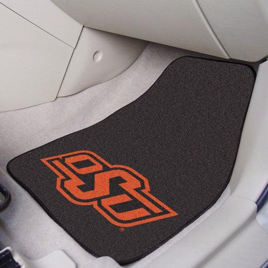 Oklahoma State University 2Pk Carpet Car Mat Set - Military Republic