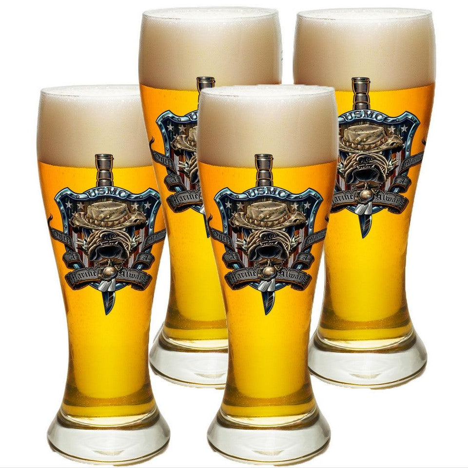 Once A Marine Always A Marine Pilsner Glasses Set-Military Republic