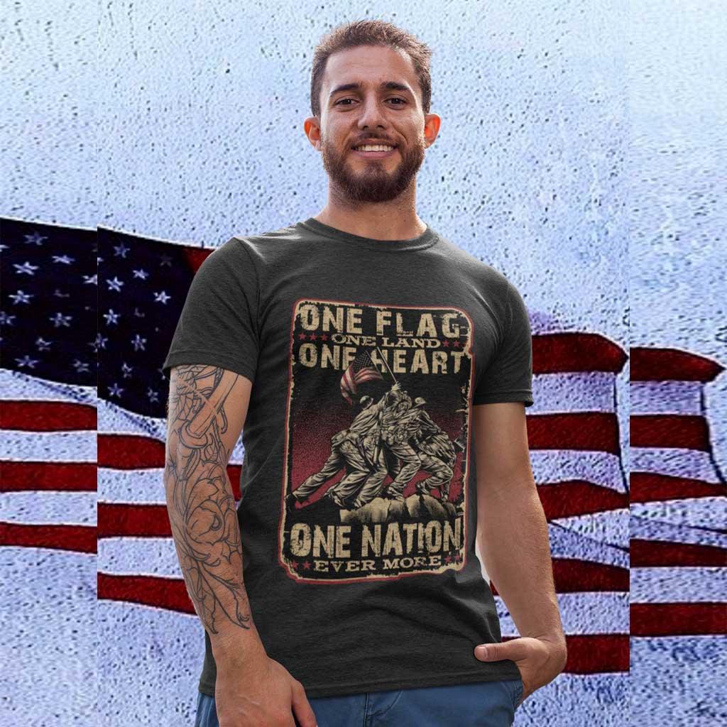 One Flag One Land One Heart One Nation T-Shirt - Military Republic