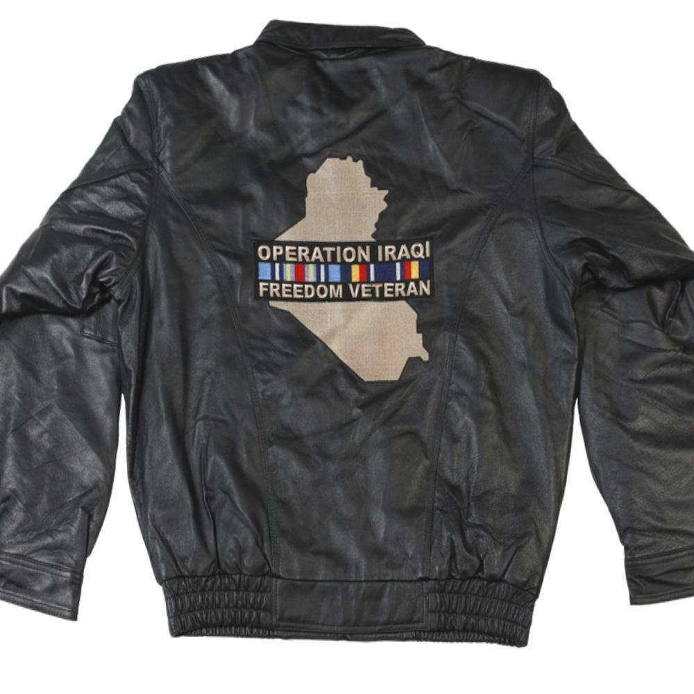 Operation Iraq Freedom Veteran Leather Jacket-Military Republic