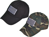 Patriotic USA Flag Embroidered Hat (Black and Green Camo)-Military Republic