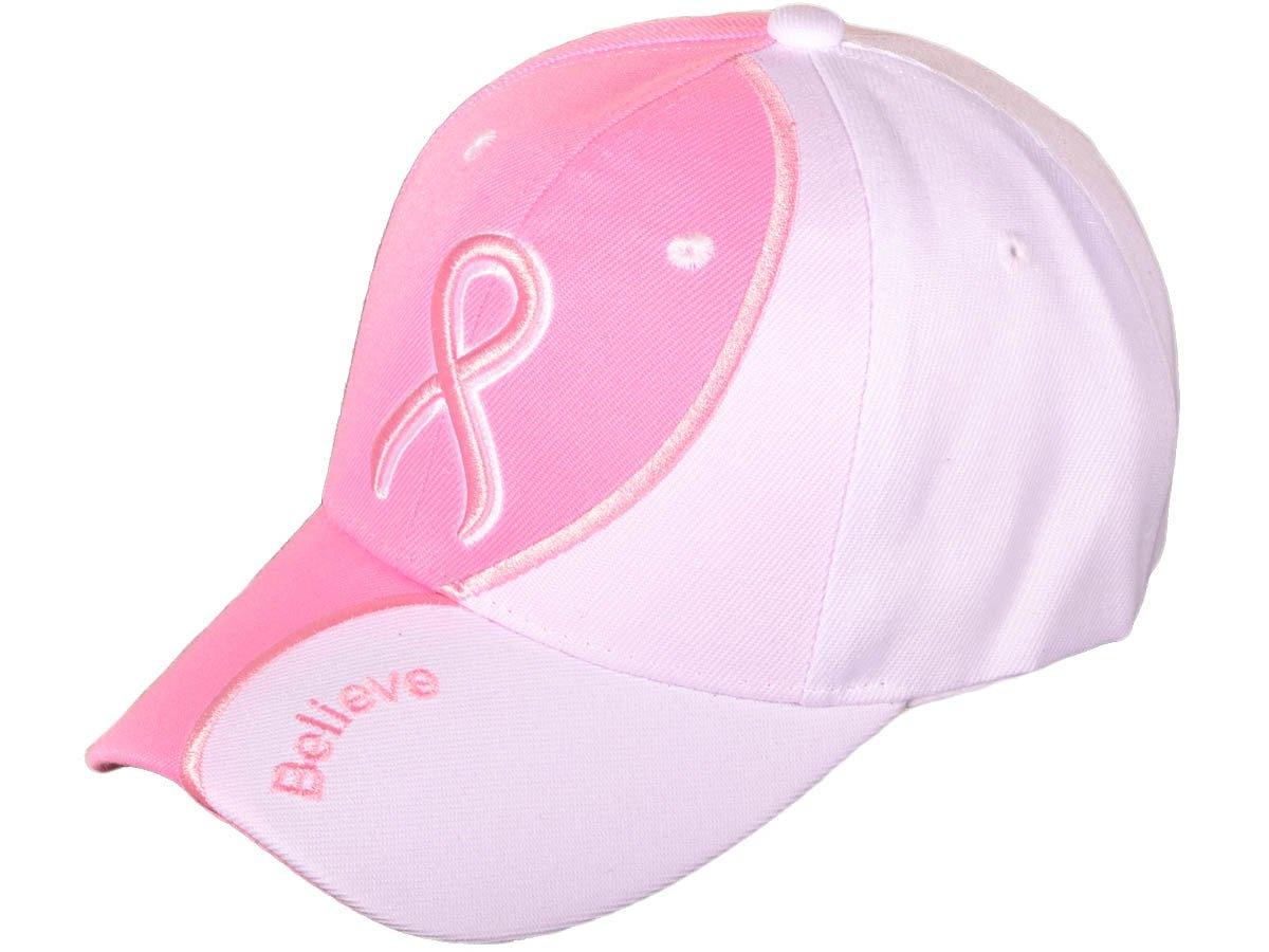 Pink Ribbon Breast Cancer Awareness Baseball Cap with "Believe" Embroidery - Military Republic