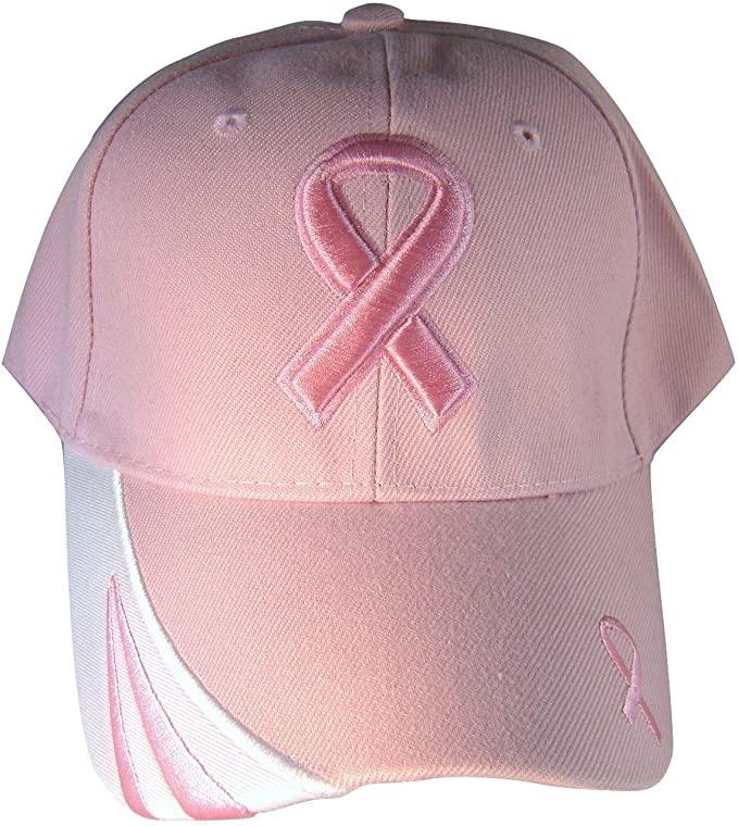 Pink Ribbon Breast Cancer Awareness White Striped Pink Cap - Military Republic