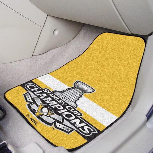 Pittsburgh Penguins 2017 Stanley Cup Champions 2Pk Carpet Car Mat Set - Military Republic