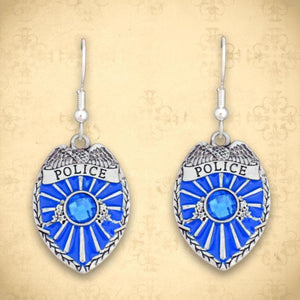 Police Badge Earrings-Military Republic