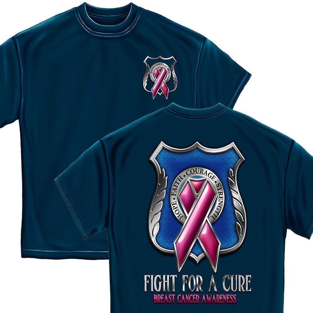 POLICE fight for a Cure- Cancer Awareness T-Shirt-Military Republic