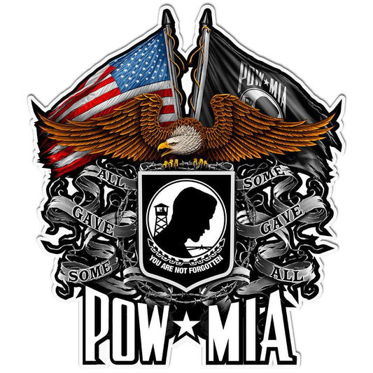 POW Double Flag Eagle Decal-Military Republic