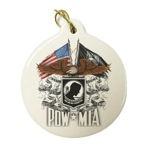 POW MIA Double Flag Christmas Ornament-Military Republic