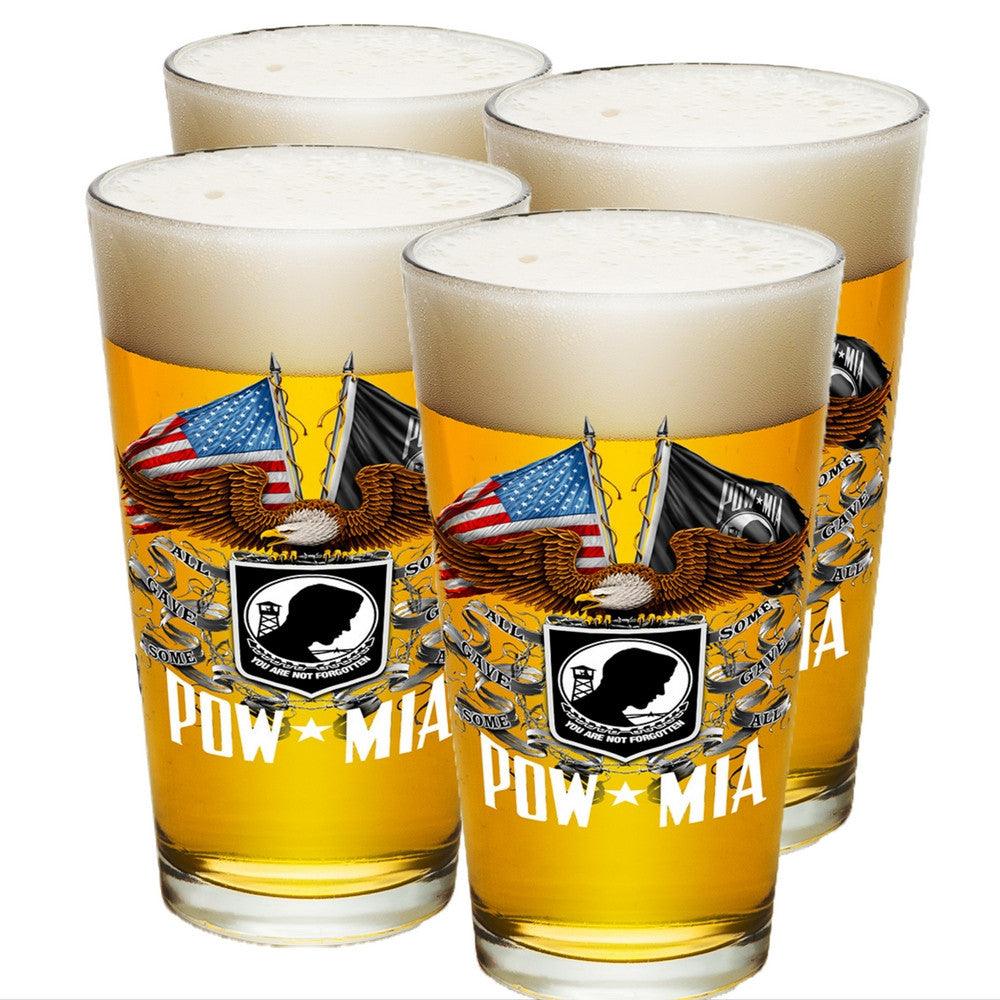 POW MIA Double Flag Pint Glasses-Military Republic