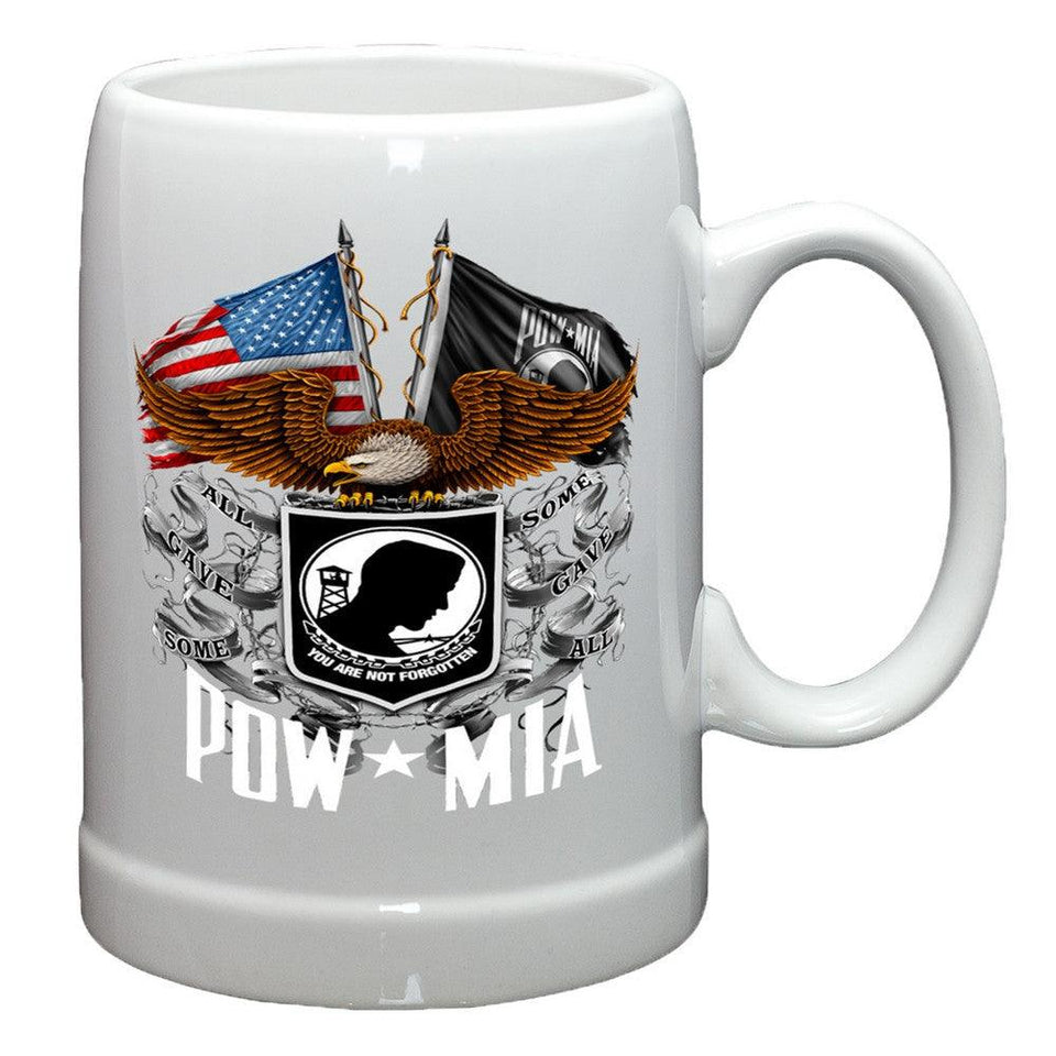 POW MIA Double Flag Stoneware Mug Set-Military Republic