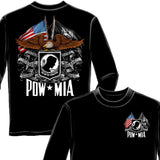 POW MIA Double Flag T Shirt-Military Republic