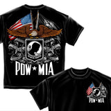 POW MIA Double Flag T Shirt-Military Republic