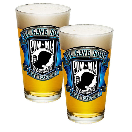 POW MIA Pint Glasses-Military Republic