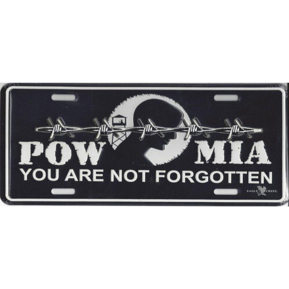 POW MIA You Are Not Forgotten Metal License Plate - Military Republic