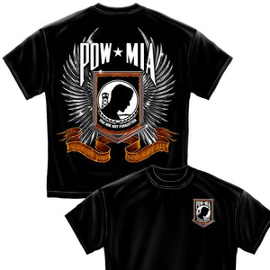POW-MIA Chrome Wings Premium T-Shirt - Military Republic