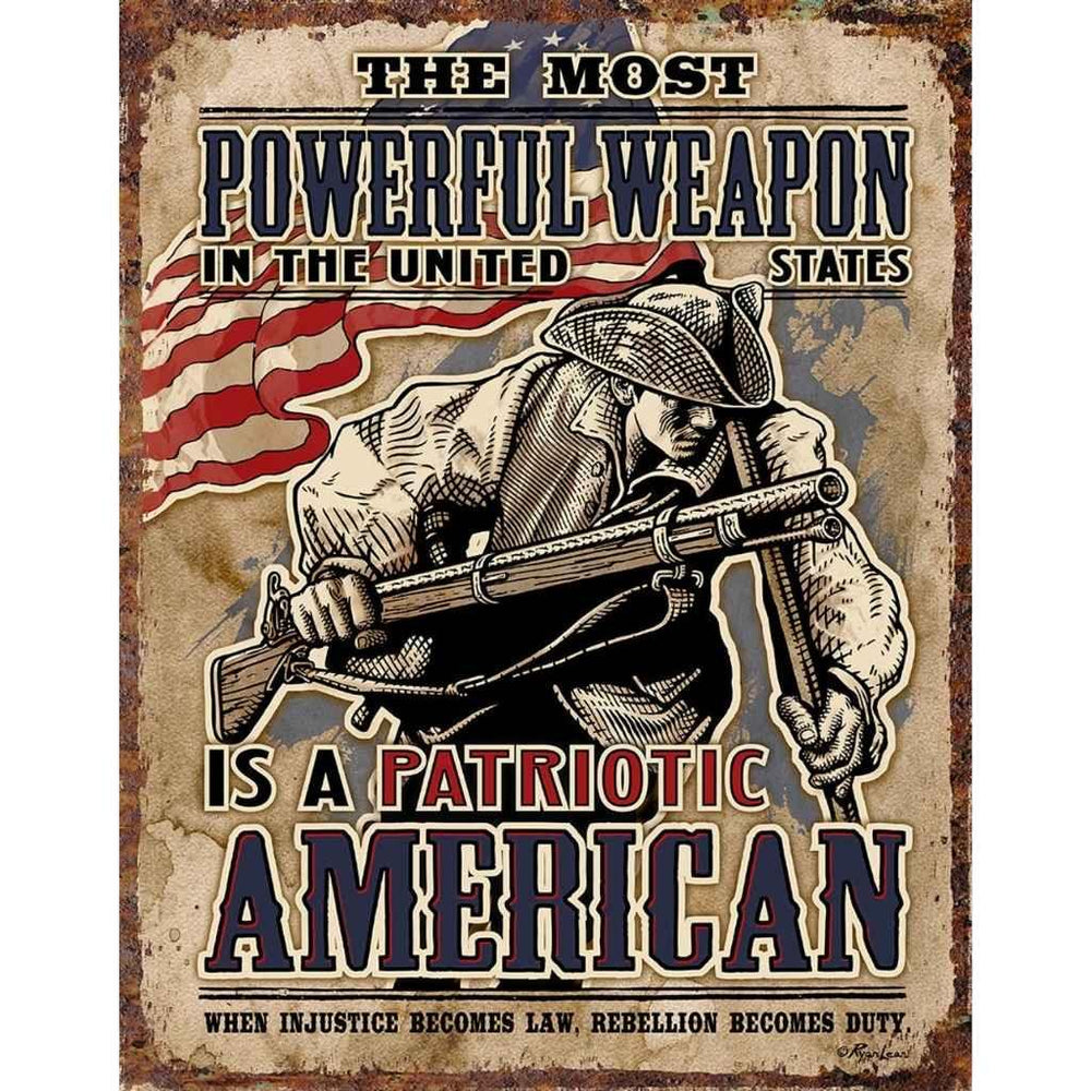 The Most Powerful American Patriot Tin Sign - Military Republic